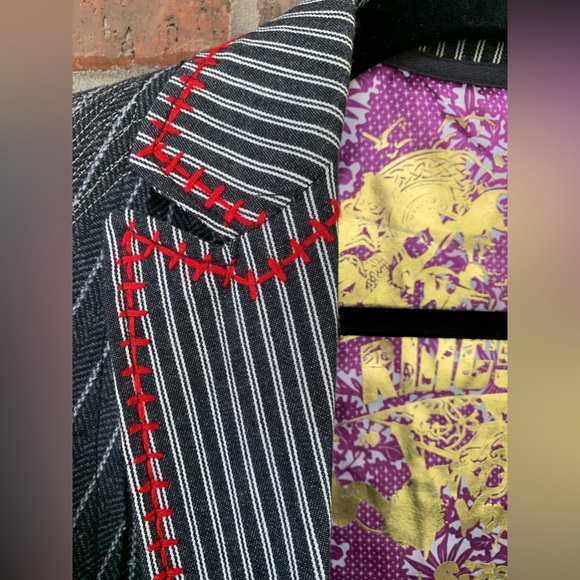 NWOT DuCati Jacket |  Sz 2 Striped | Unique 
Denim | Collared | NEW! - Picture 16 of 17